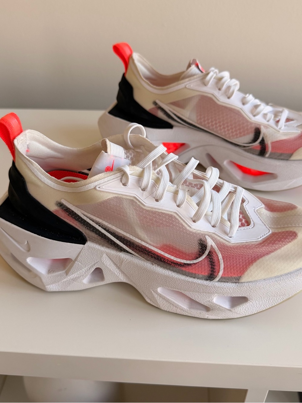 Nike Women's White, Red & Black Layered Running Sneakers
